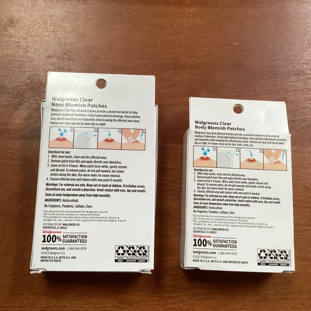 Walgreens Clear Nose and Body Blemish Patches Bundle of 2 Boxes NEW